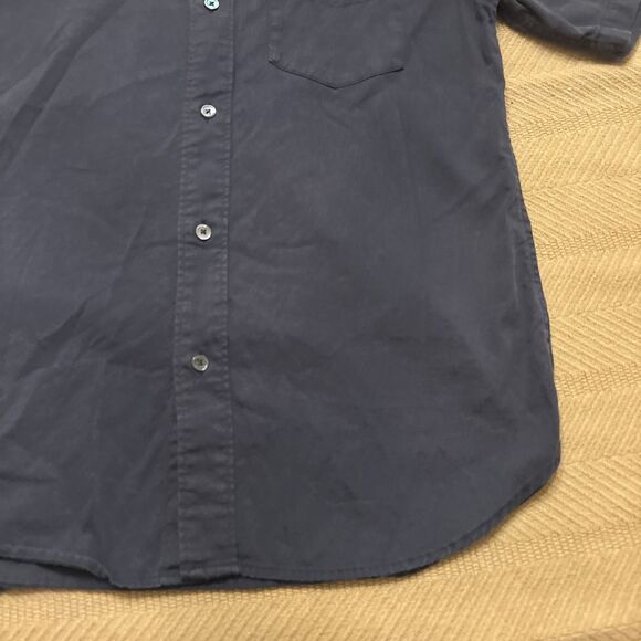 Buck Mason Shirt Mens Medium Blue Classic Fit Short Sleeve Collared Button Down - Picture 3 of 9